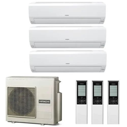 Мульти сплит система на 3 комнаты, Hitachi RAM-68NP3E / RAK-25RPE - 3 шт.