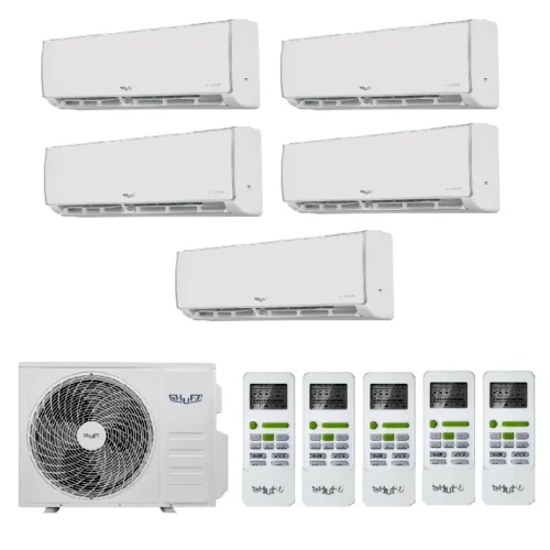 Мульти сплит система на 5 комнат, Shuft SFMO/I-42 FMI-5/N8/Out / SFMS/I-09 HB FMI/N8/In/white - 5 шт.