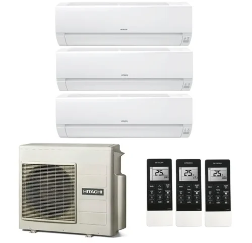 Мульти сплит система на 3 комнаты, Hitachi RAM-53NE3F / RAK-18REF - 3 шт.