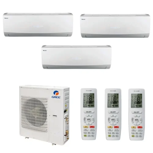 Мульти сплит система на 3 комнаты, Gree GWHD(24)NK6OO (LC)(LH) / GWH09QCXB-K6DNC2F/I - 3 шт.