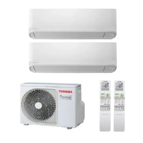 Мульти сплит система на 2 комнаты, Toshiba RAS-2M18G3AVG-E / RAS-B10CKVG-E - 2 шт.