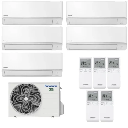 Мульти сплит система на 5 комнаты, Panasonic CU-5E34PBD / CS-TZ25WKEW - 5 шт.