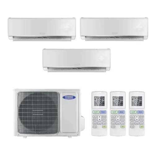 Мульти сплит система на 3 комнаты, General Climate GU-M3E21H32 / GC-ME07HR32 - 3 шт.