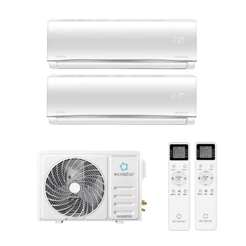 Мульти-сплит комплект на 2 комнаты, EcoStar KVS-2FM18ST/OUT / KVS-IMR09ST/IN - 2 шт.