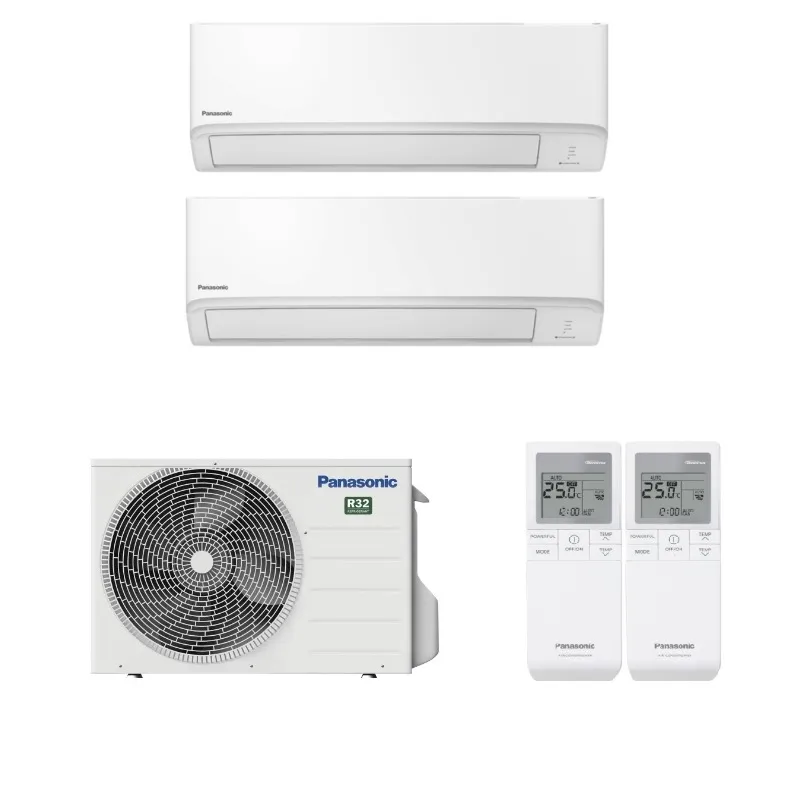 Мульти сплит система на 2 комнаты, Panasonic CU-2E18PBD / CS-TZ25WKEW - 2 шт.