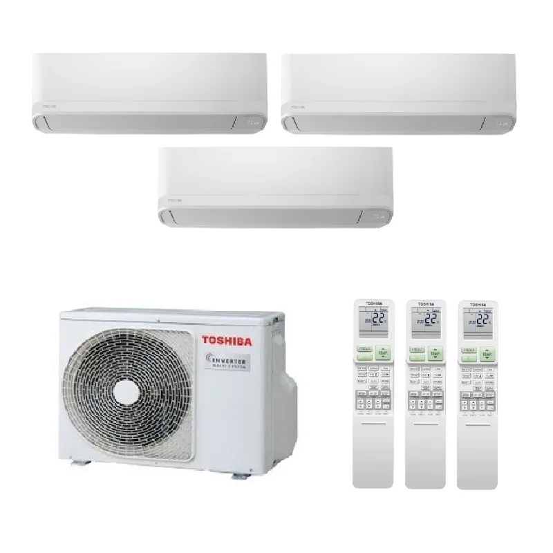 Мульти сплит система на 3 комнаты, Toshiba RAS-3M18G3AVG-E / RAS-B07CKVG-EE - 3 шт.