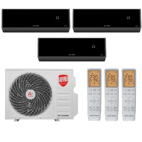 Мульти сплит система на 3 комнаты, Royal Thermo RTFMO/out-21HN8 / RTFMI/in-07HN8/black - 3 шт.