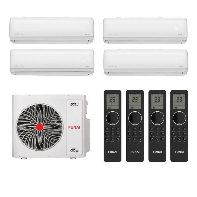 Мульти сплит система на 4 комнаты, Funai RAM-I-4KG105HP.01/U / RAM-I-DA30HP.W01/S - 4 шт.